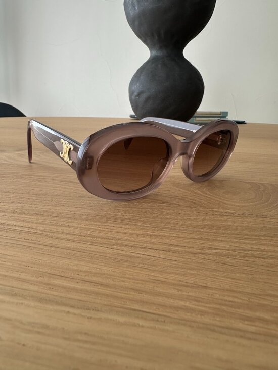 Celine CL40194U 45F Triomphe Sunglasses Brown Crystal Gradient Authentic w/ Case main image 6